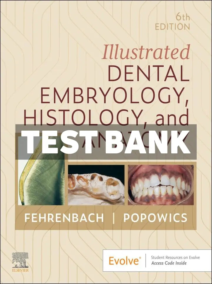 Test Bank for Illustrated Dental Embryology, Histology, and Anatomy, 6th Edition All Chapters 2025