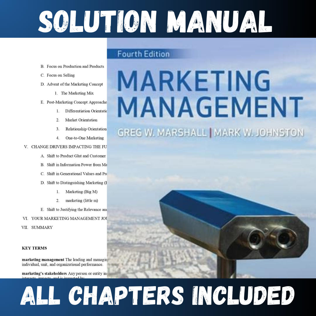 Solution Manual for Marketing Management 4th Edition by Marshall