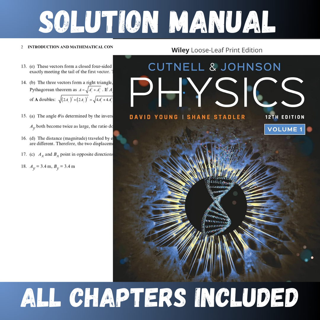 Solution Manual for Physics 12th Edition by Cutnell