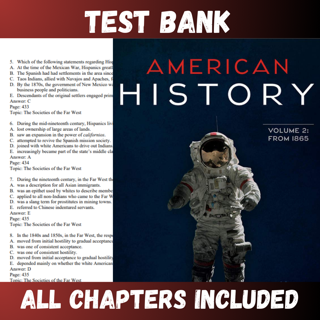 Test Bank for American History: Connecting with the Past Volume 2 15th Edition (Alan)  | All Chapters