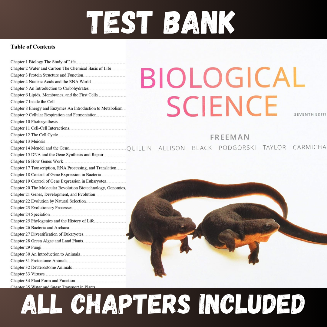 Test Bank - Biological Science, 7th Edition by Freeman