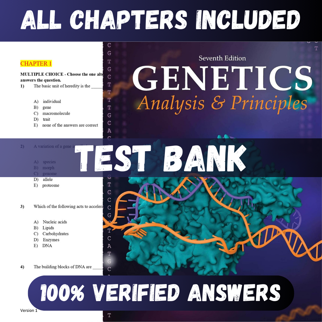 Test Bank Genetics Analysis and Principles 7th Edition (Brooker, 2020)