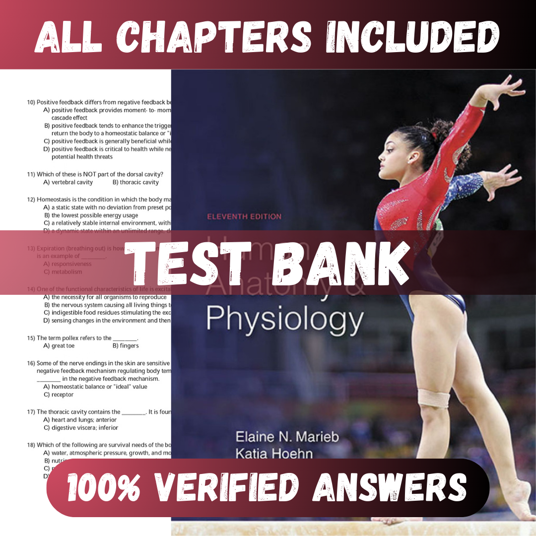 Test Bank Human Anatomy & Physiology 11th Edition (Marieb, 2019)