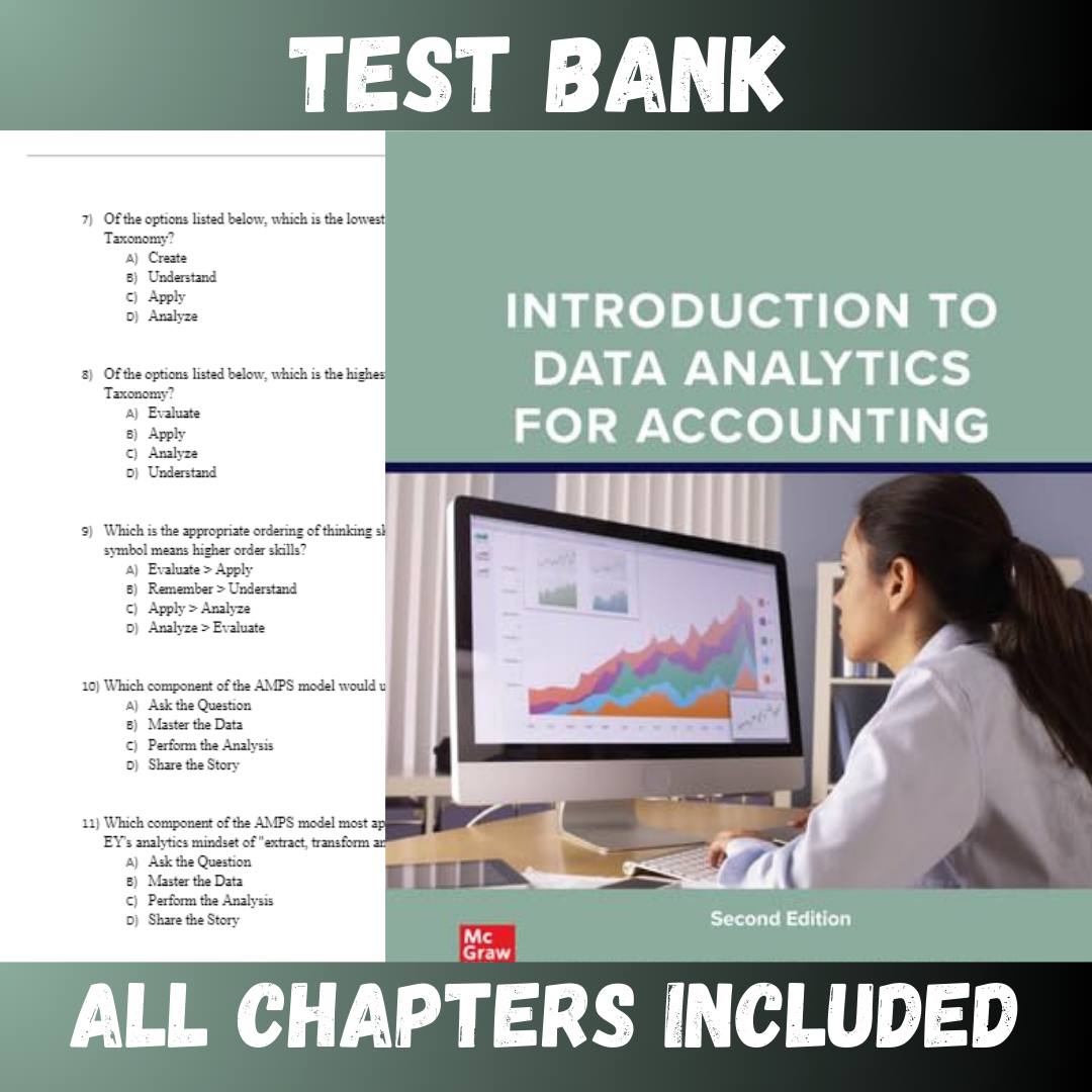 Test Bank - Introduction to Data Analytics for Accounting 2nd Edition by Richardson