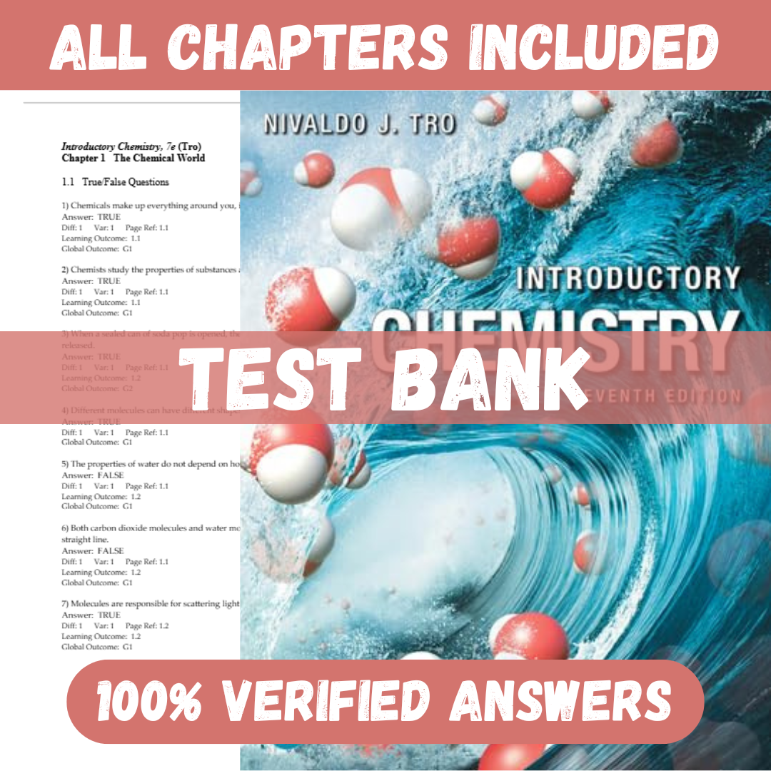 Test Bank for Introductory Chemistry, 7th edition by Nivaldo J. Tro