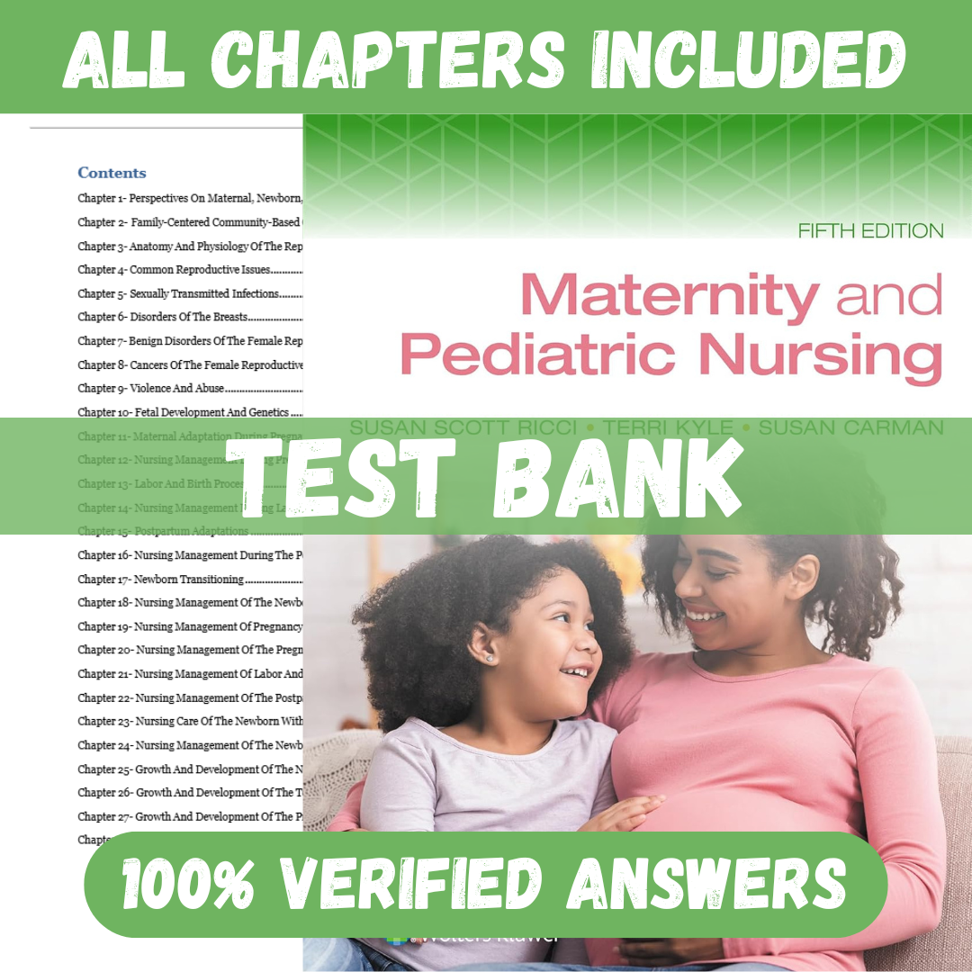 Test Bank for Maternity and Pediatric Nursing 5th Edition by Susan Ricci
