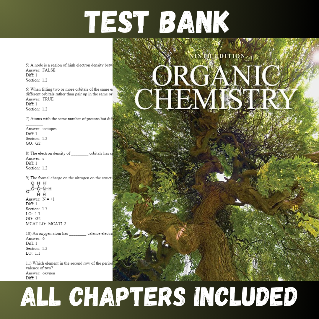 Test Bank - Organic Chemistry 9th Edition by Leroy