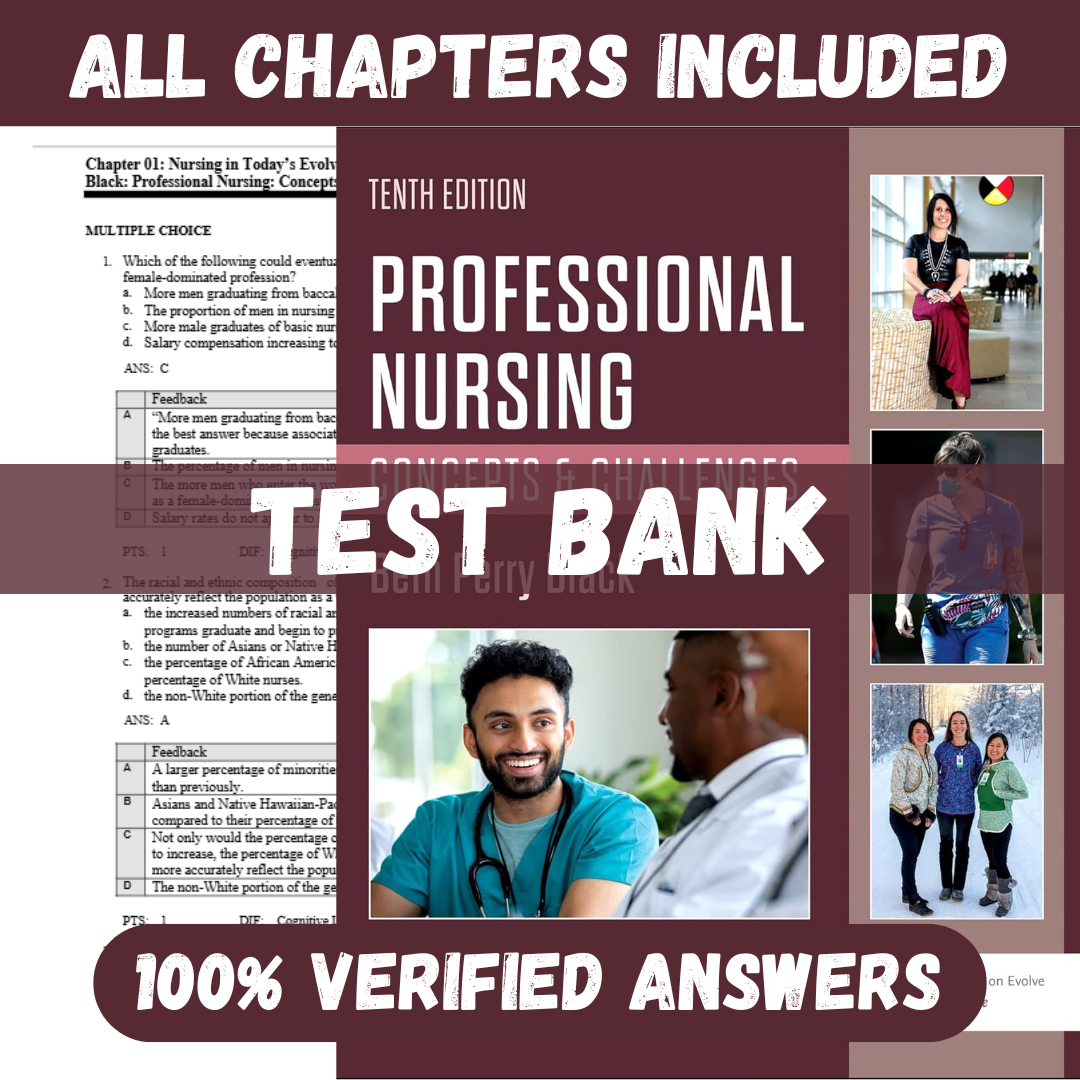 Test Bank for Professional Nursing 10th Edition by Black